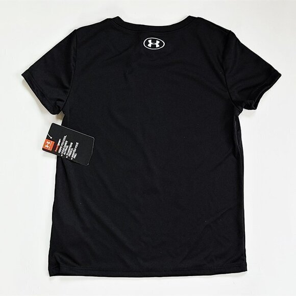 NWT UNDER ARMOUR Little Girls Metallic Graphic Print Logo Active T-Shirt - Picture 4 of 4